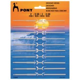 Pony Crochet Hook Set - Aluminium 10 Asstd Sizes: 2.00 - 3.50mm