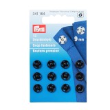 Prym Sew-On Snap Fasteners in Black - 9mm