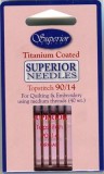 Superior Titanium Needles Size 90/14 -  Pack 5