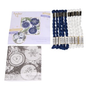 Circle Christmas Decorations Blue Crochet Kit