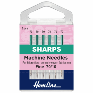 Hemline Sharp Sewing Machine Needles - Size 70/10