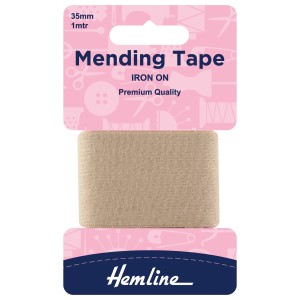 Hemline Iron-On Mending Tape Beige - 100cm x 38mm