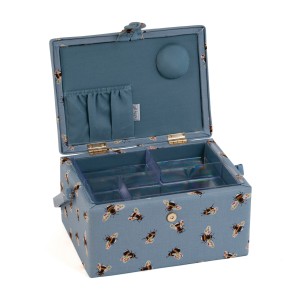 HobbyGift Sewing Box Medium Blue Bees