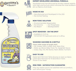 Grandmas Secret Spot Remover Large 16oz (493ml) Laundry Spray