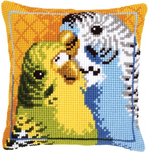 Vervaco Cross Stitch Cushion Kit - Budgies