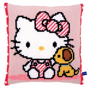 Vervaco Cross Stitch Cushion Kit - Hello Kitty with Dog