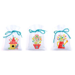 Vervaco Counted Cross Stitch  - Pot-Pourri Bags - Spring - (Set of 3)