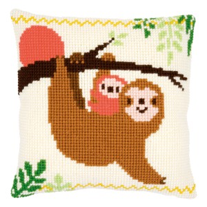 Cross Stitch Kit: Cushion: Sloth