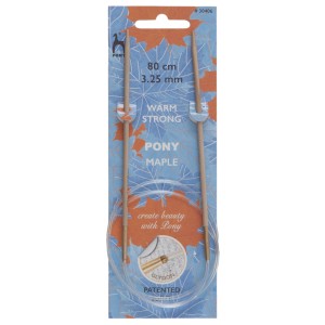 Pony Interchangeable Circular Knitting Pins Maple 80cm x 3.25mm