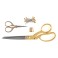 Scissors Gift Set Dressmaking (21.5cm) and Embroidery (9.5cm), Thimble & Pins: Gold