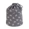 Craft Bag Round Drawstring- Grey Bees