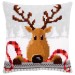 Vervaco Cross Stitch Cushion Kit - Reindeer with a Red Scarf