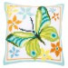 Vervaco Cross Stitch Cushion Kit - Green Butterfly